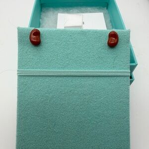 Tiffany & Co. New red jasper 9mm bean studs in sterling silver